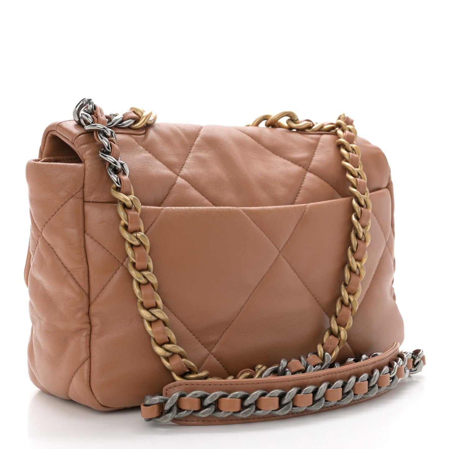Lambskin Quilted Medium Chanel 19 Flap Brown