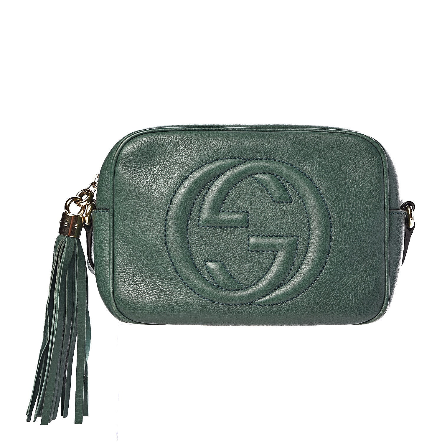 Gucci Pebbled Calfskin Small Soho Disco Bag Emerald Green 497874