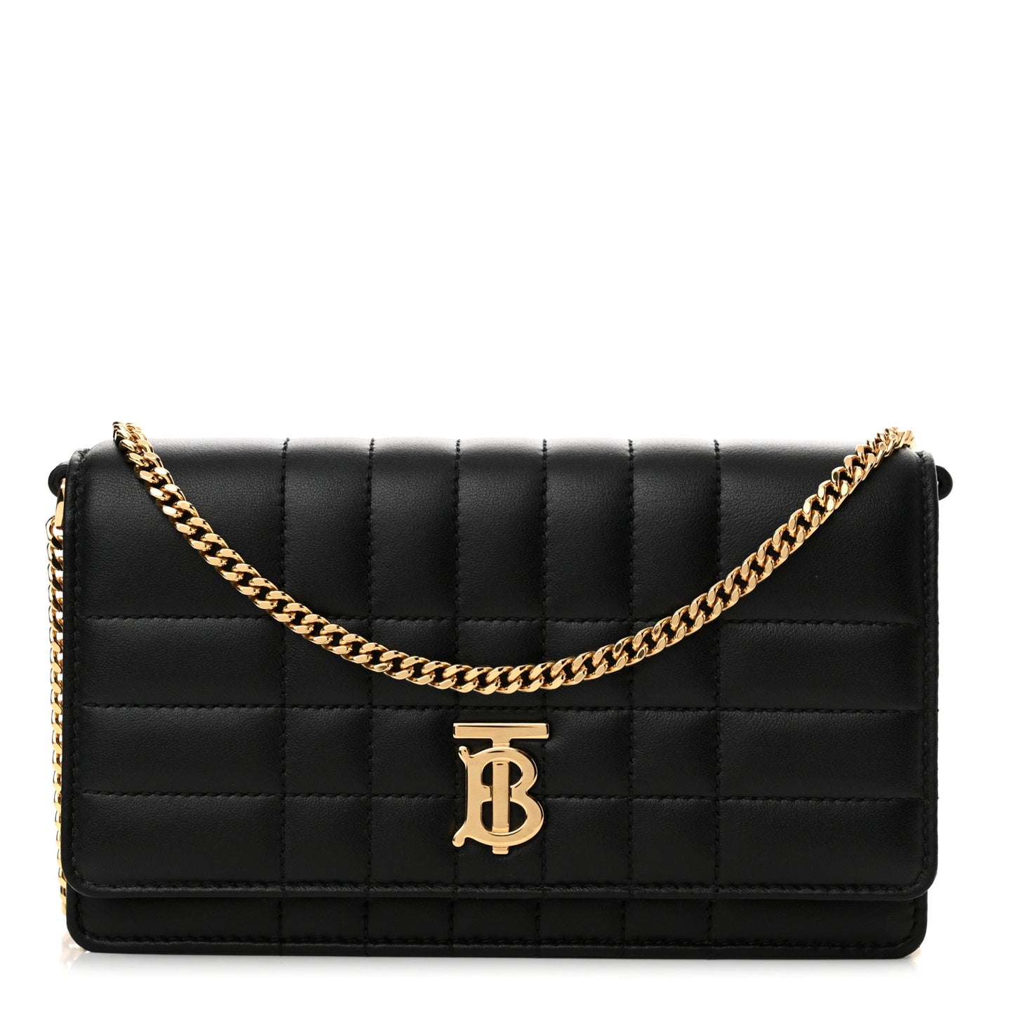 Lambskin Quilted Lola Clutch On Chain Black