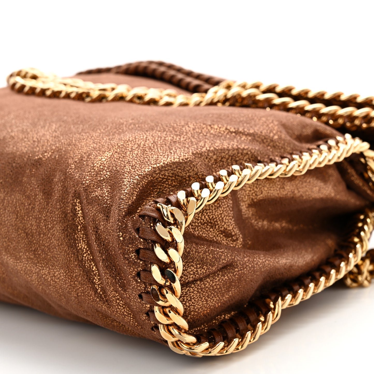 Metallic Shaggy Deer Small Falabella Tote Bronze