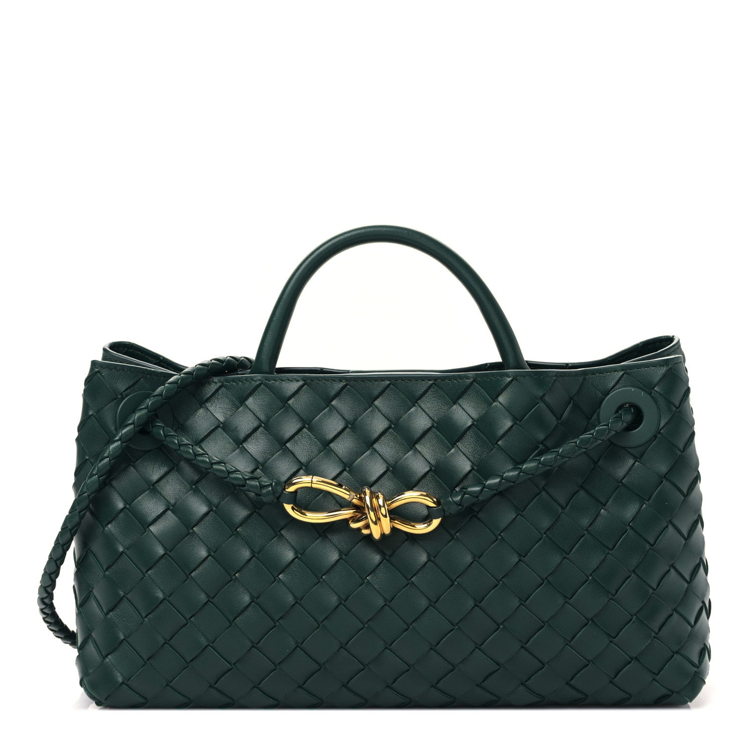 Bottega Veneta Nappa Intrecciato Small East West Andiamo Shoulder Bag Emerald Green 1 of 9
