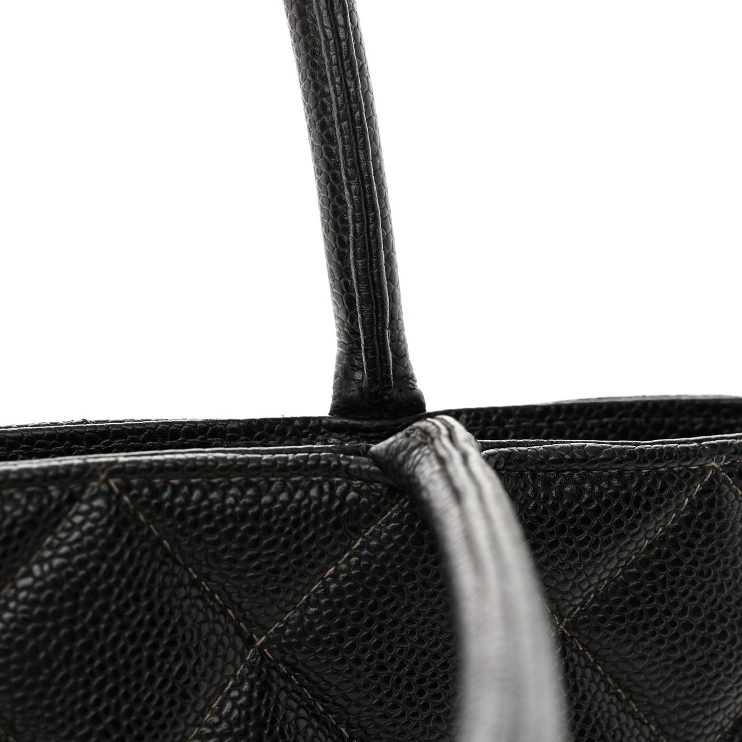 Caviar Quilted Medallion Tote Black