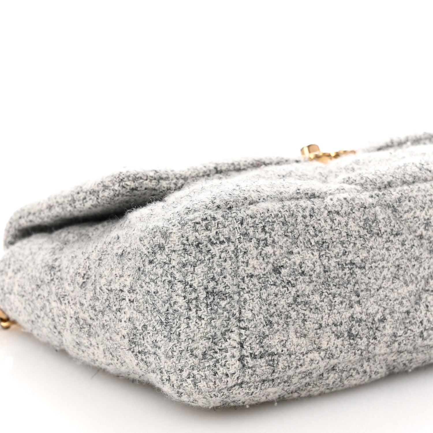 Chanel Tweed Quilted Large Chanel 19 Flap Grey Ecru 9 of 10