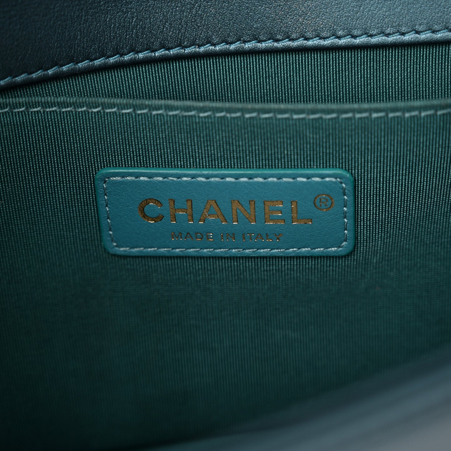 Metallic Calfskin Quilted Medium Boy Flap Blue