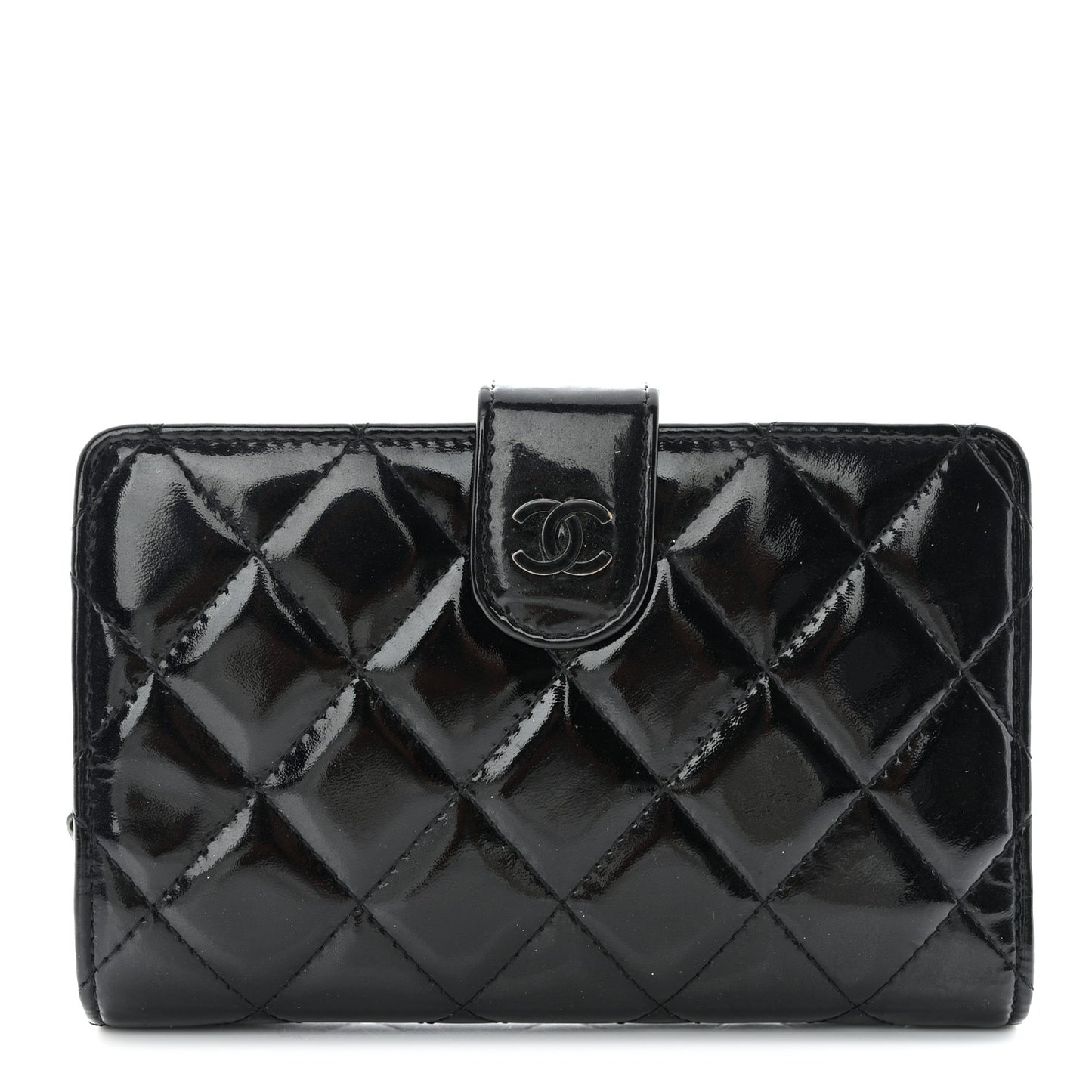 Patent CC French Wallet Black