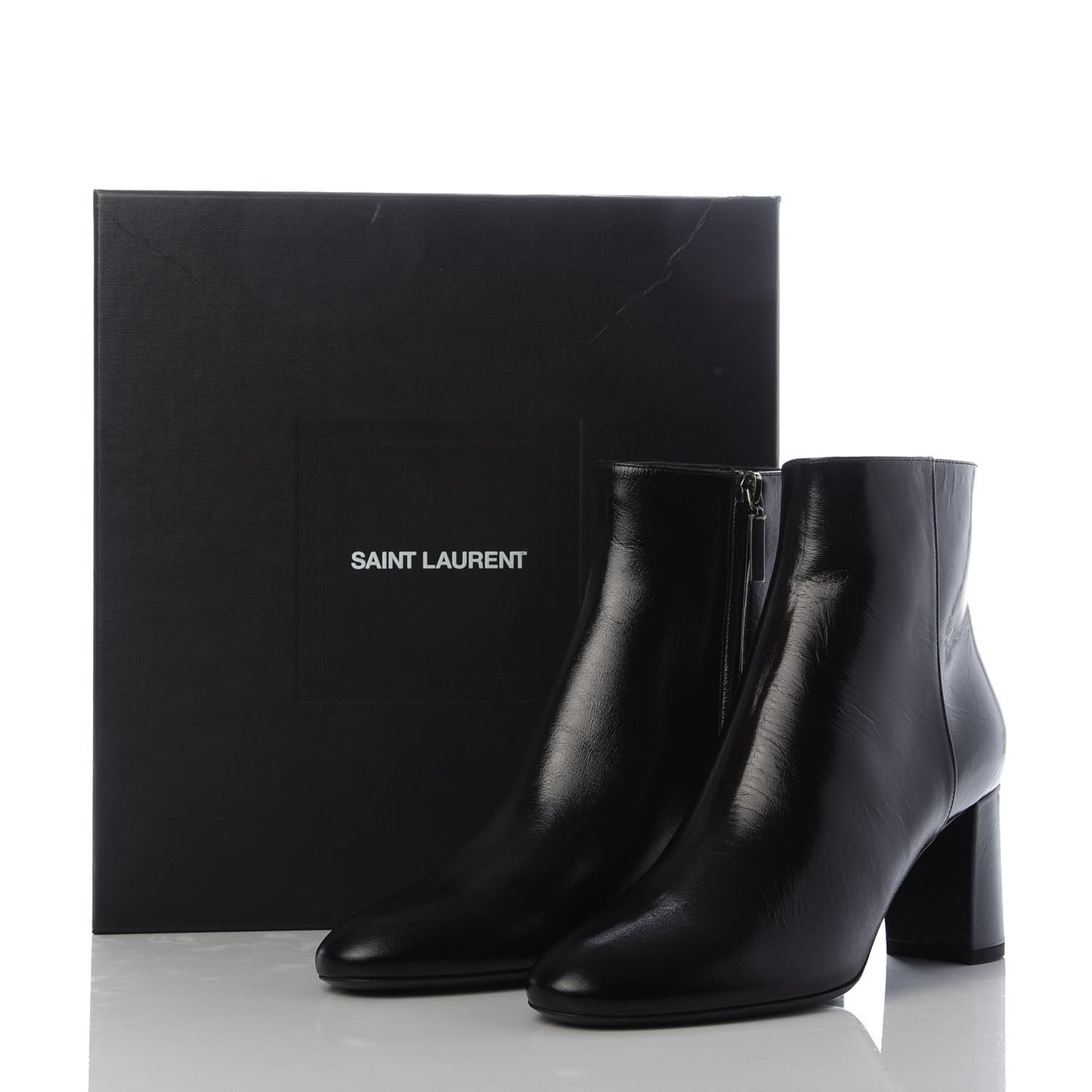 Calfskin Loulou 70 Uniform Ankle Boots 38 Black