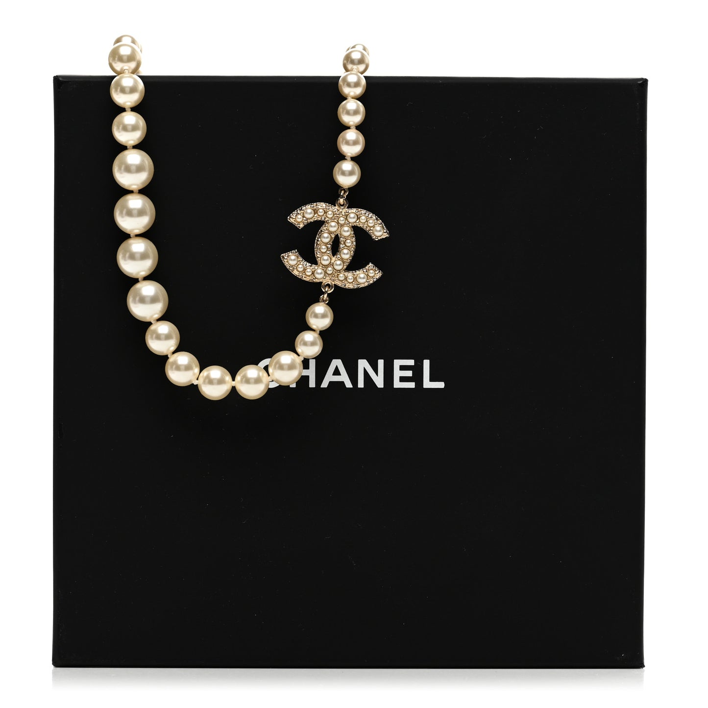 Pearl CC 100th Anniversary Necklace Light Gold