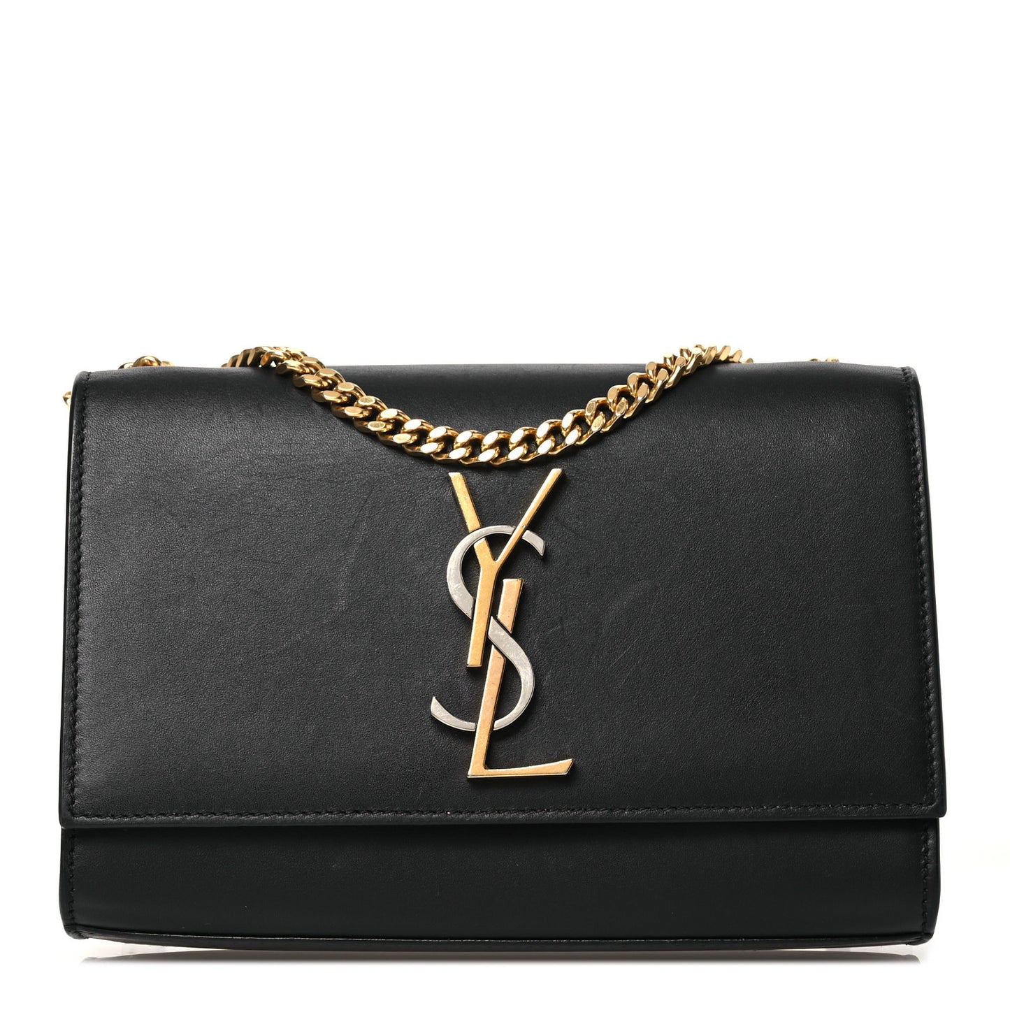Calfskin Small Monogram Kate Satchel Black