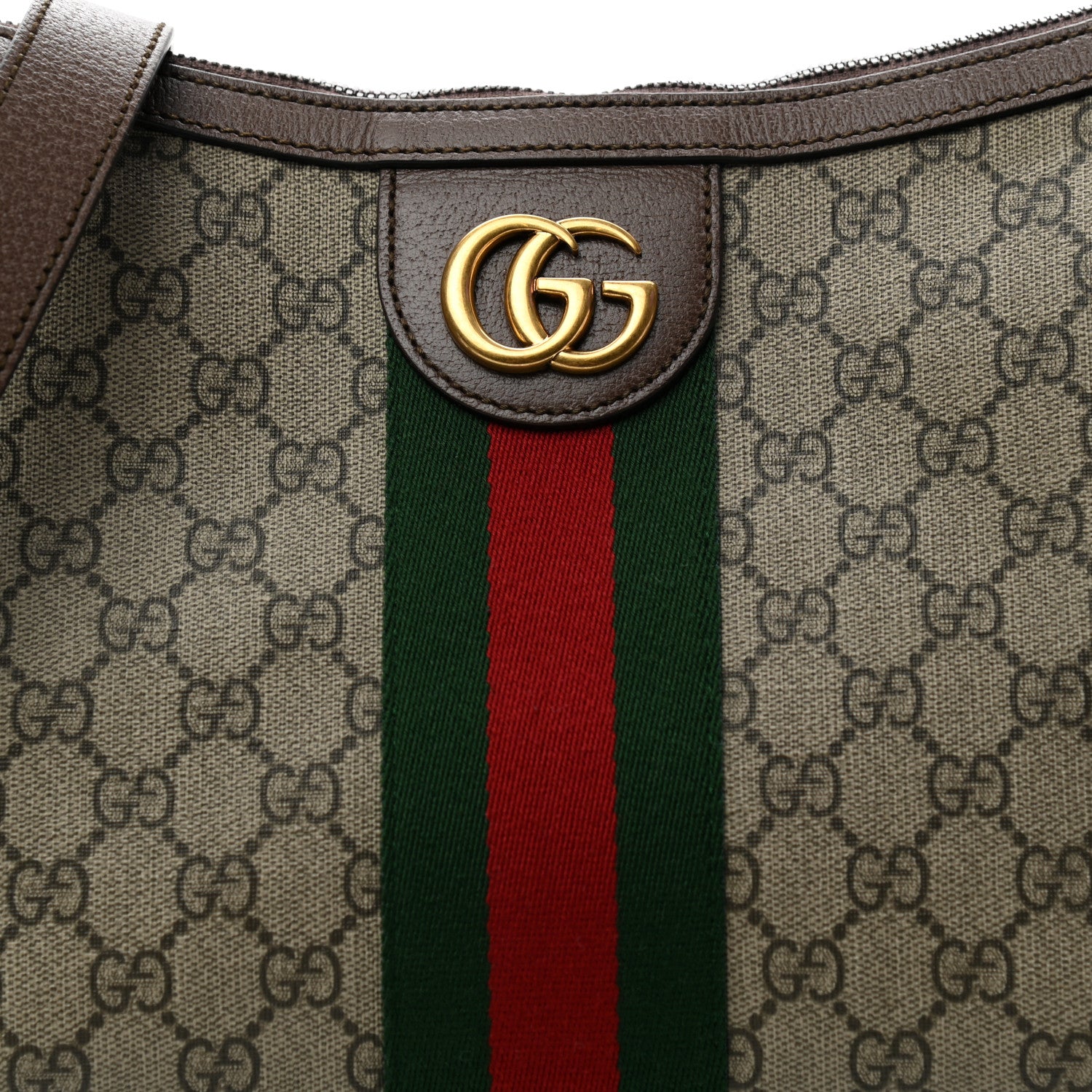 Gucci GG Supreme Monogram Web Small Ophidia Half Moon Hobo Brown 8 of 12