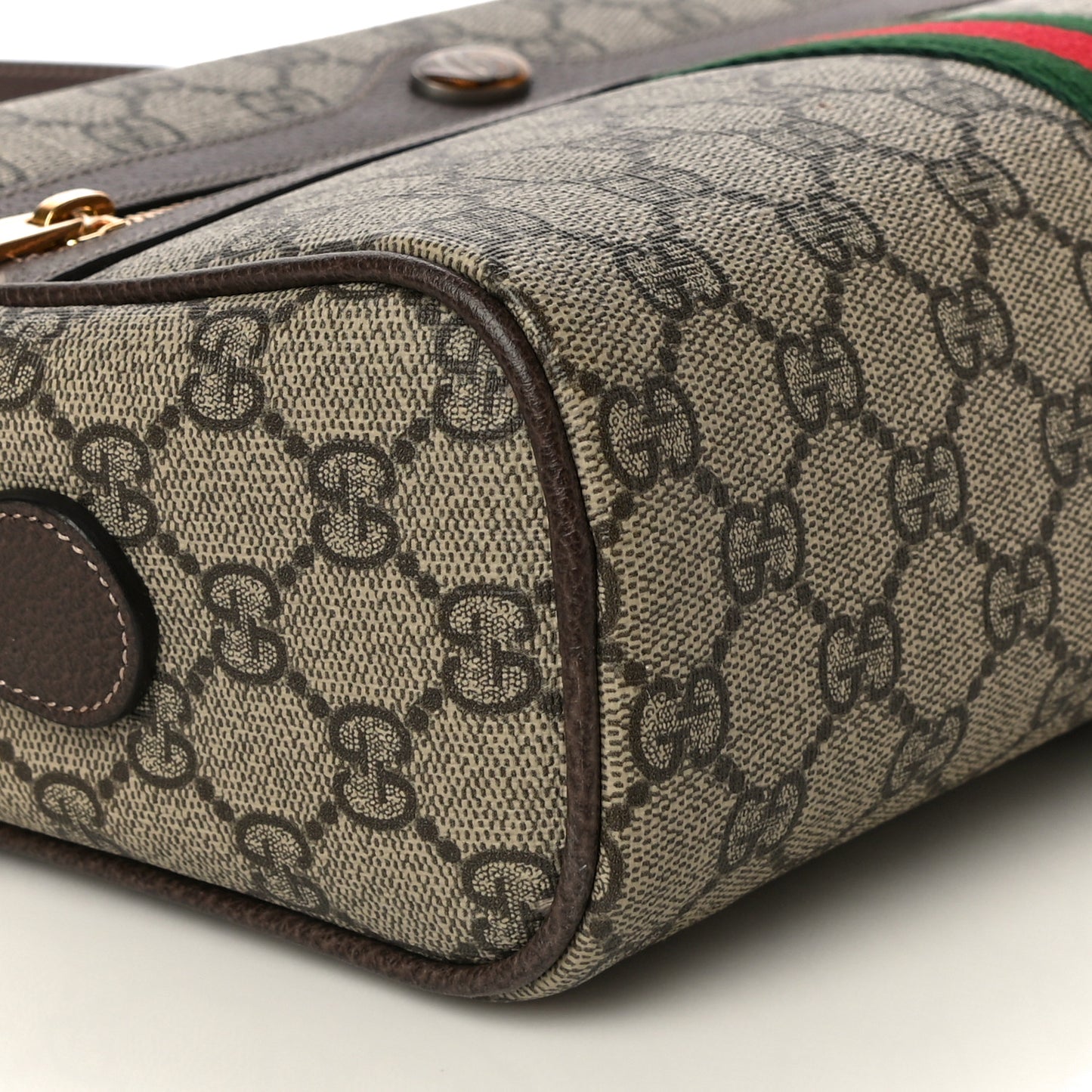 GG Supreme Monogram Web Small Ophidia Shoulder Bag Brown