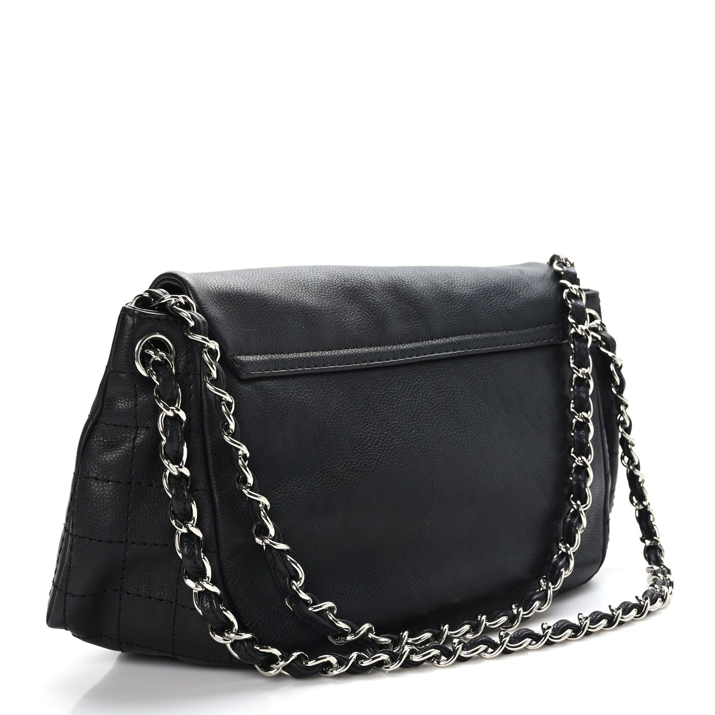 Caviar Half Moon Large Flap Black