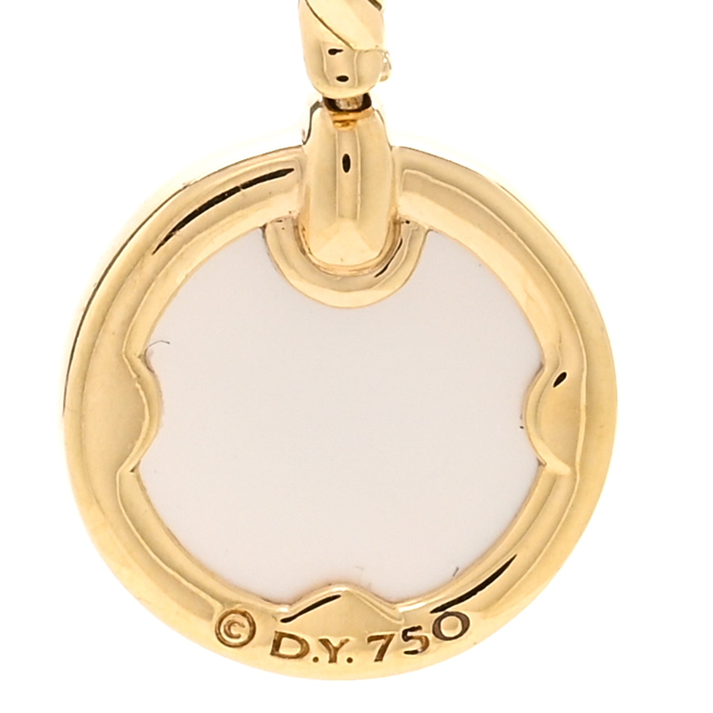 18K Yellow Gold Diamond Mother of Pearl Petite Elements Necklace