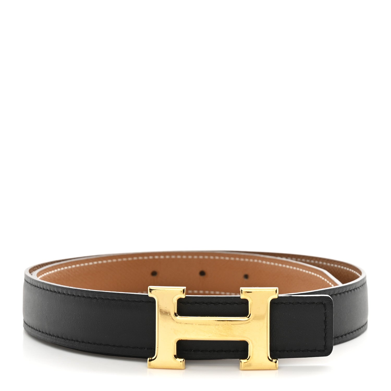 Hermes Swift Epsom 24mm Mini H Belt 70 28 Black Gold 1810330