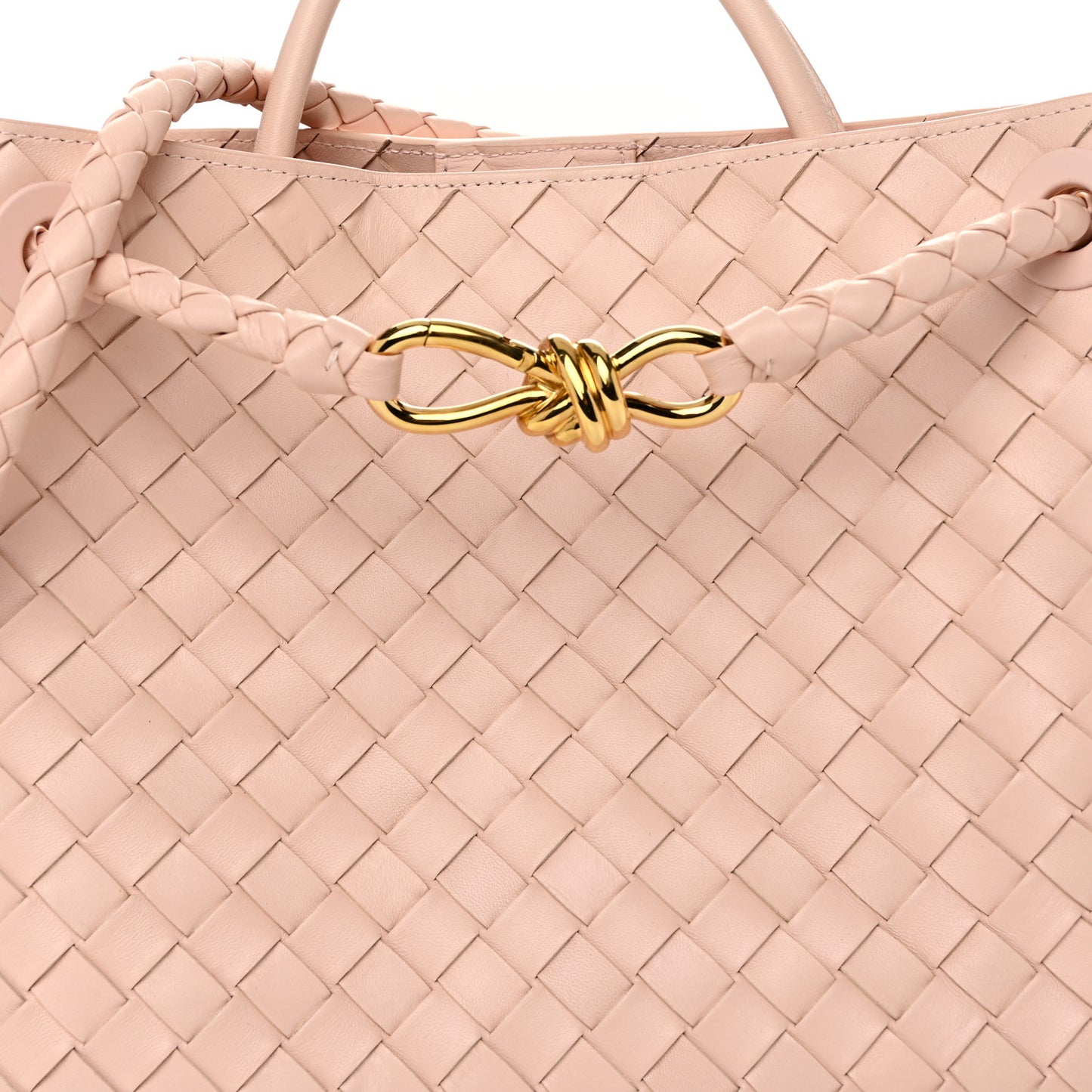 Nappa Intrecciato Medium Andiamo Shoulder Bag Lotus