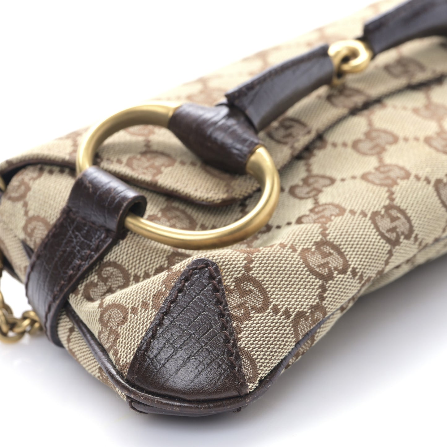 Monogram Horsebit Clutch Dark Brown