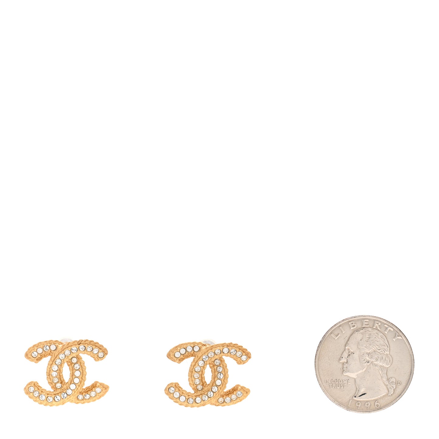 Crystal 90’s Icon CC Stud Earrings Gold