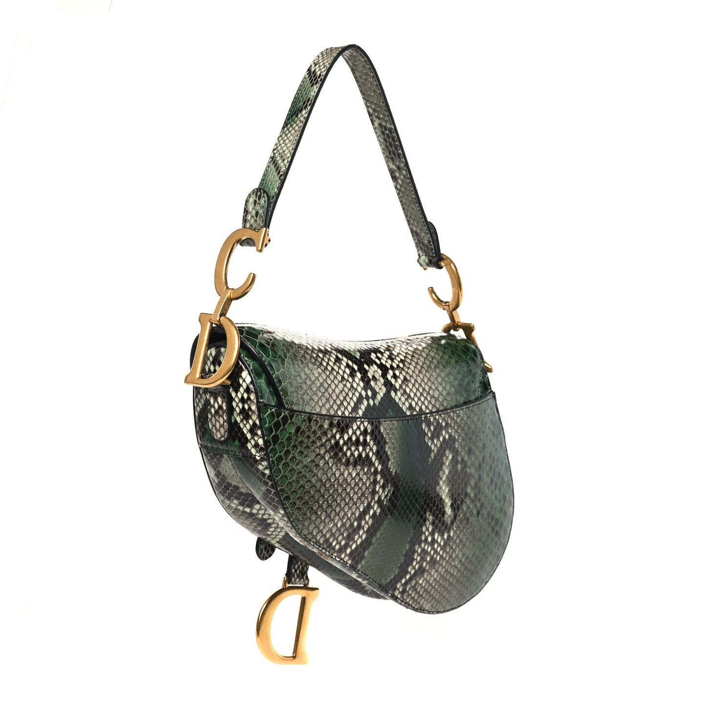 Snakeskin Saddle Bag Green