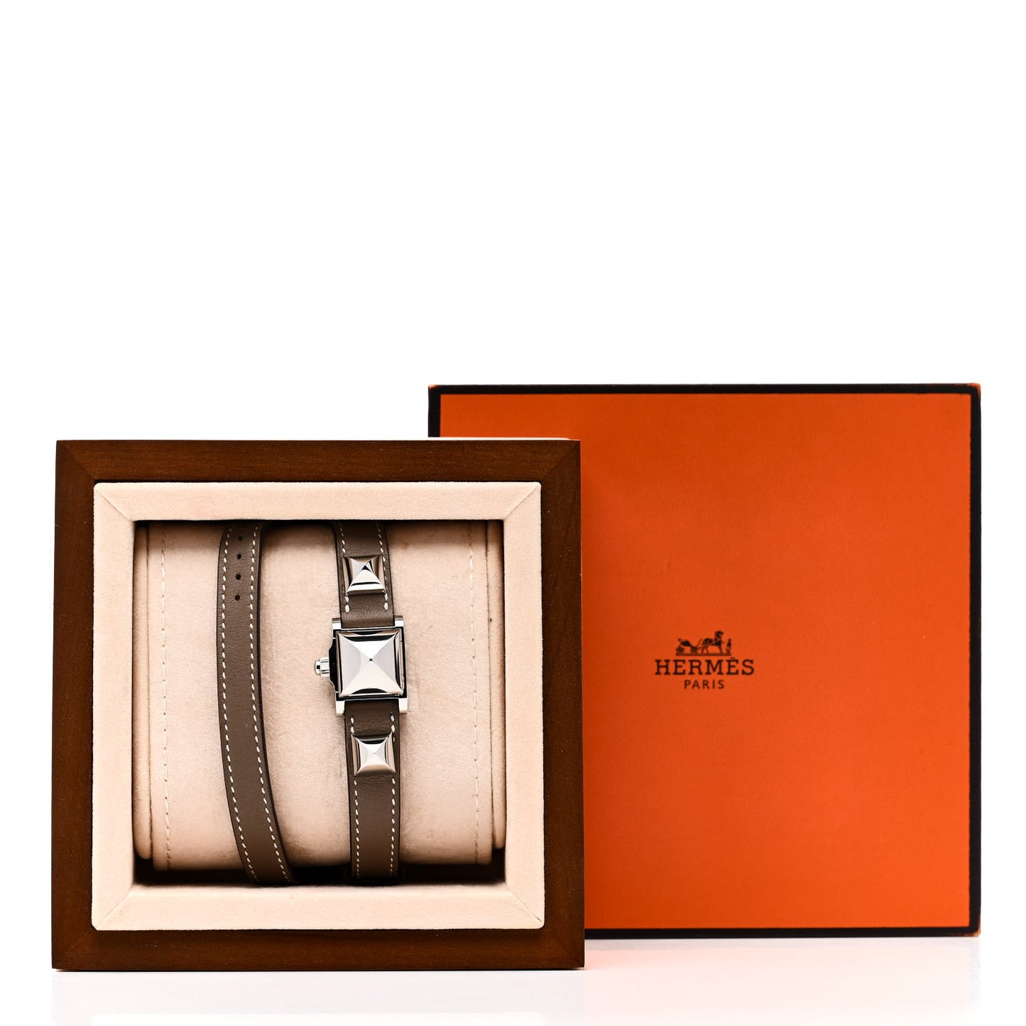 Stainless Steel Swift 16mm Medor Double Tour Quartz Watch Etoupe