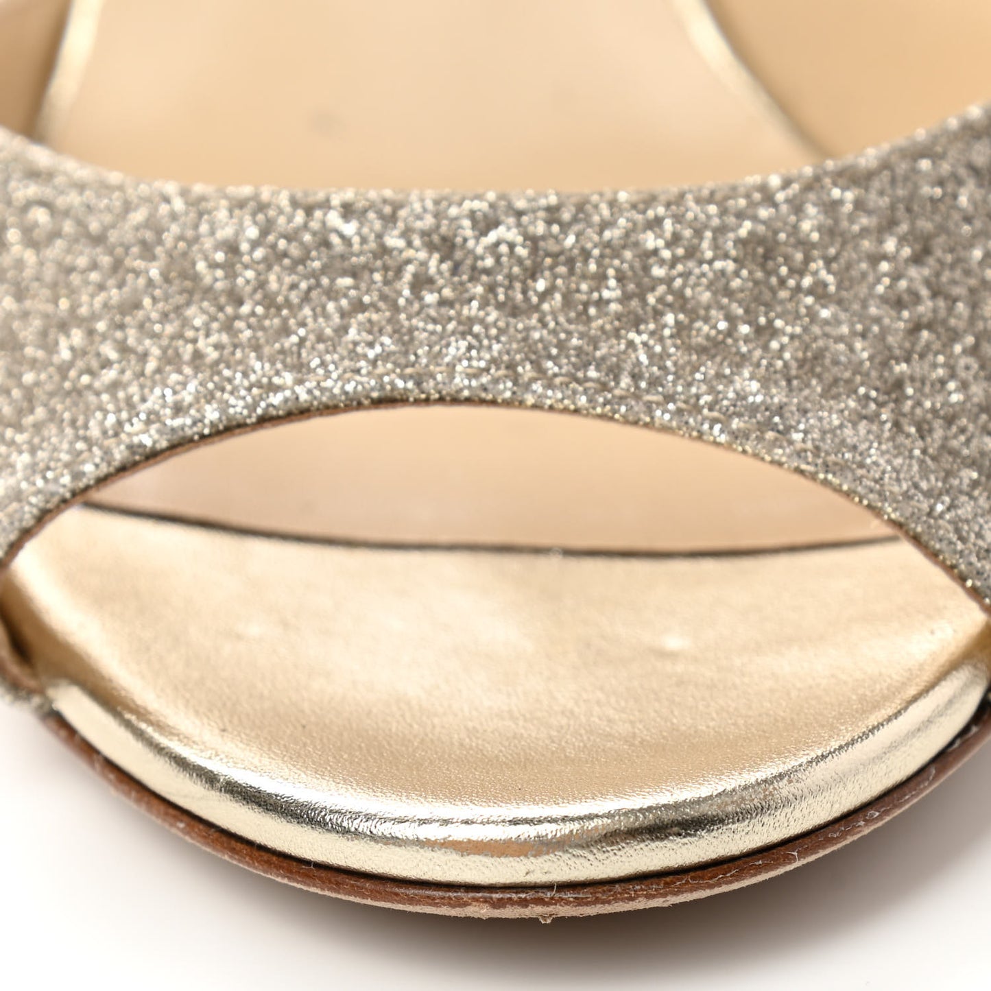 Glitter Ankle Strap Pumps 36 Gold