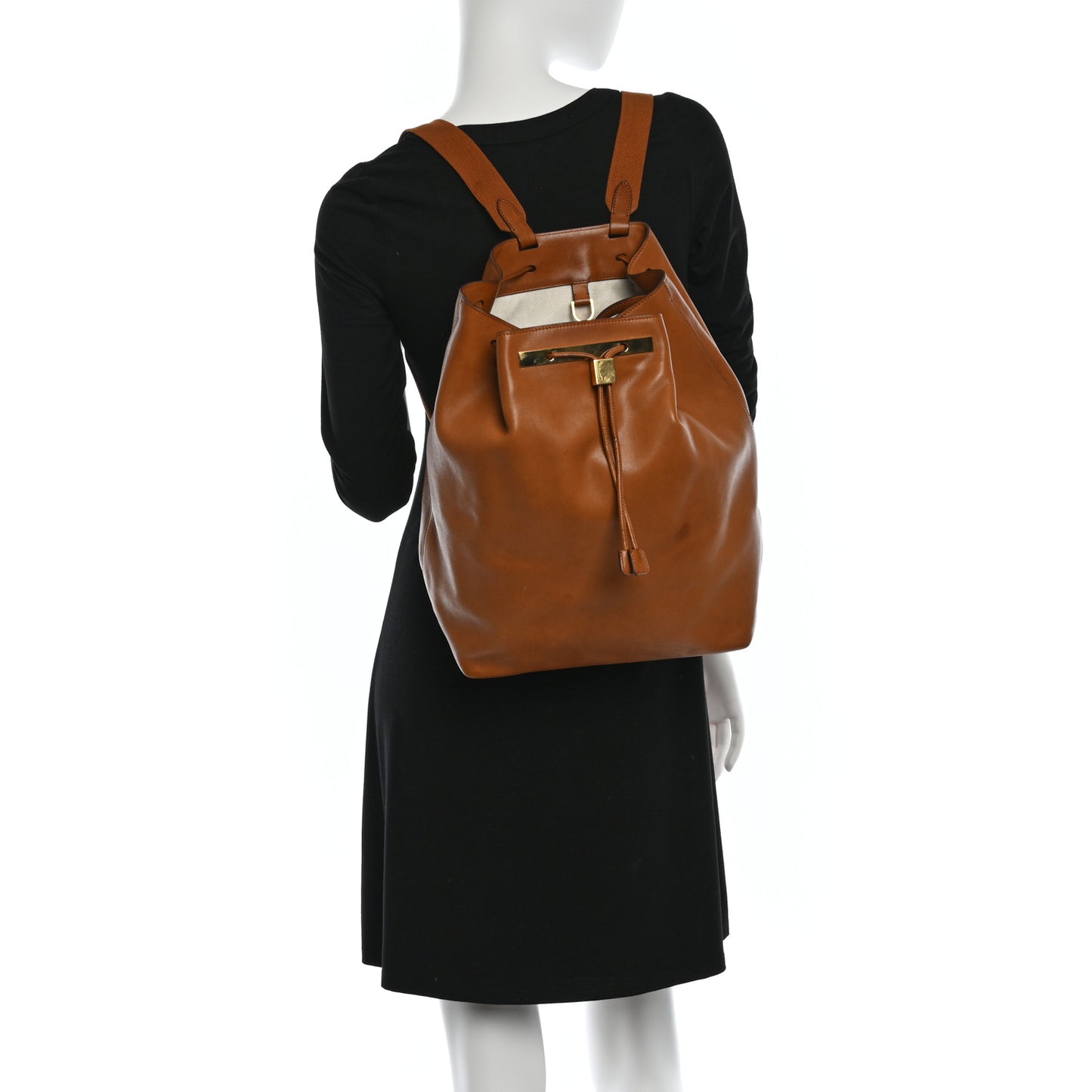 Saddle Calfskin Backpack 11 Brandy
