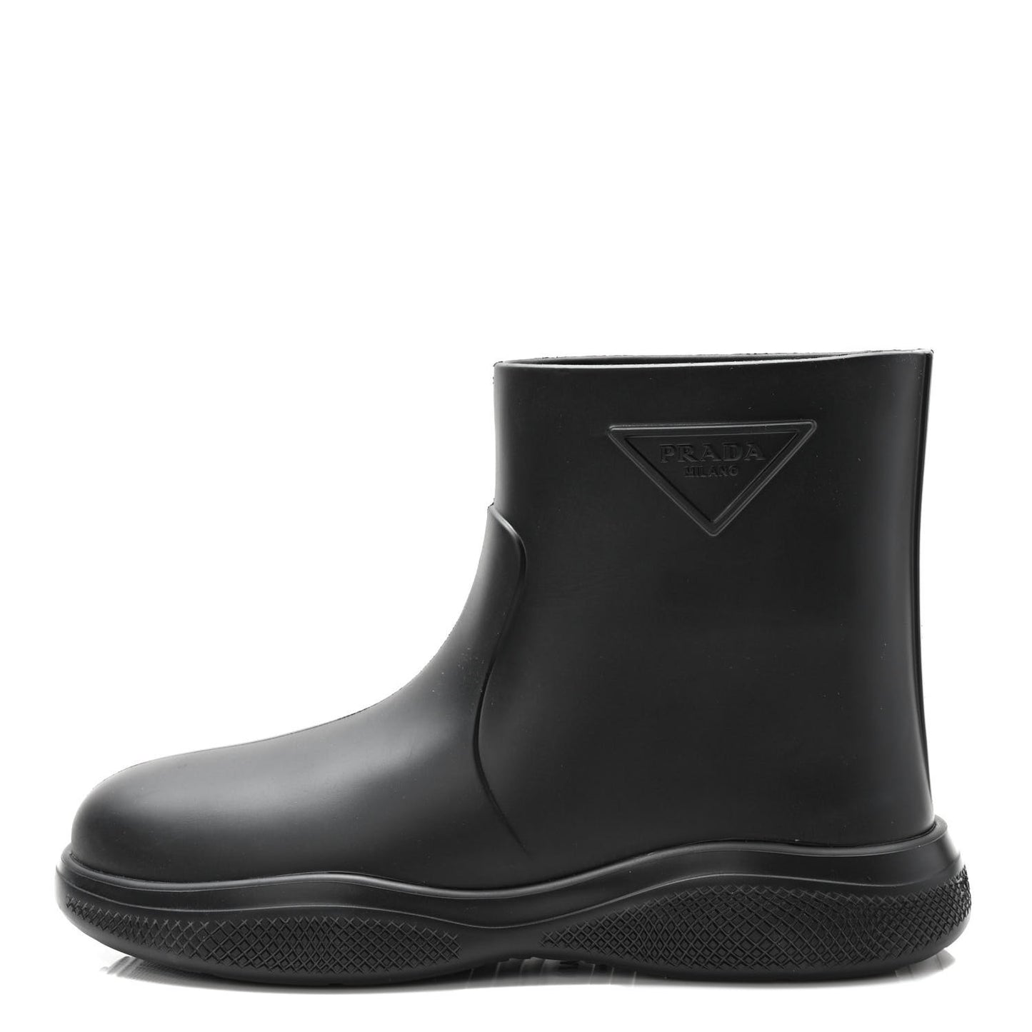 Soft Mellow Rubber Triangle Logo Embossed Womens 25mm Booties 41 Black