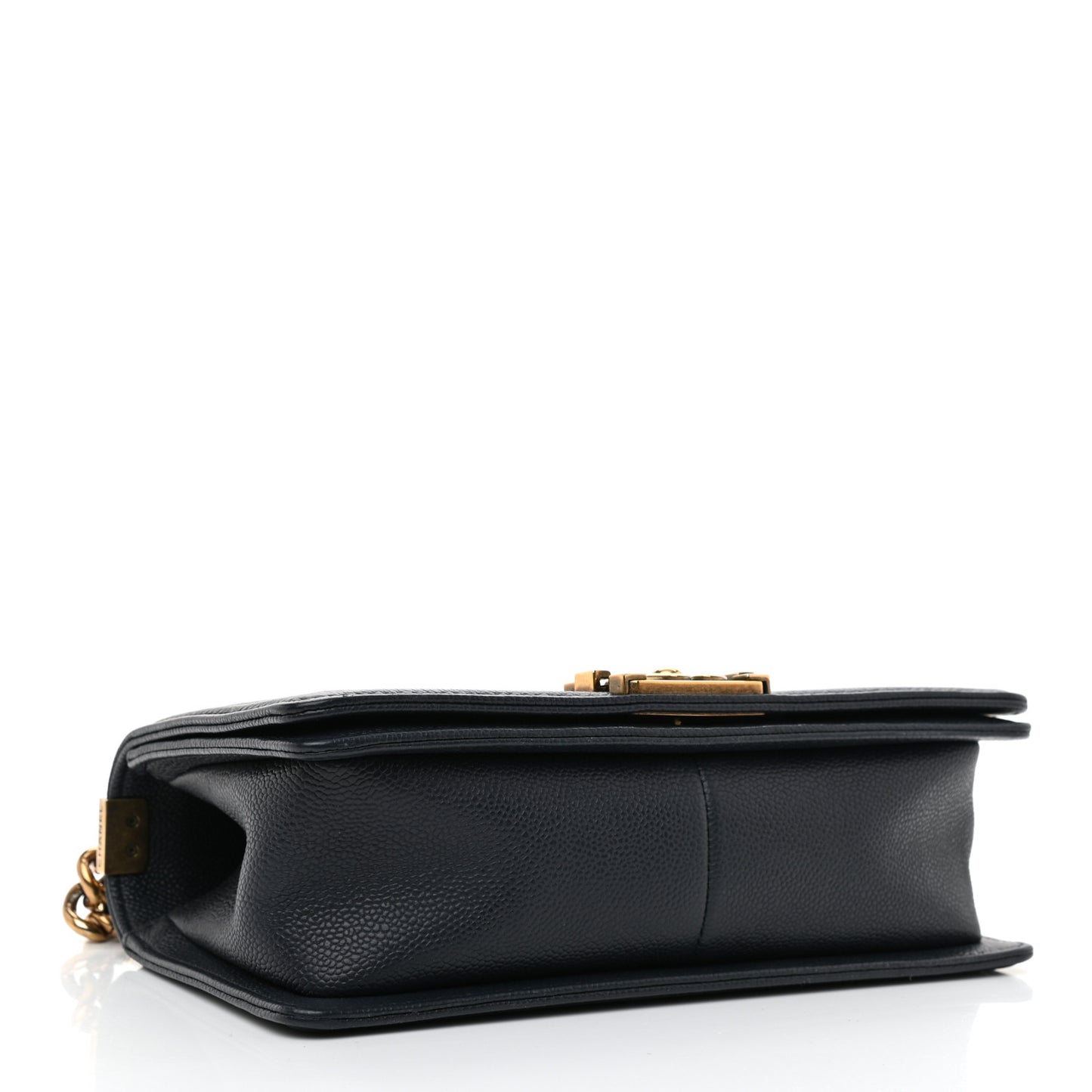 Caviar Quilted Medium Boy Flap Navy