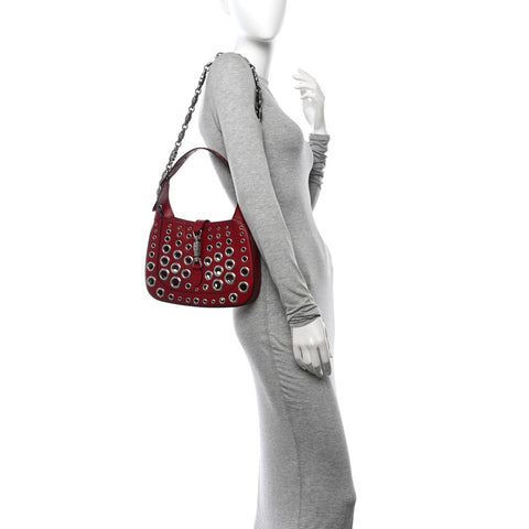 Calfskin Ha Ha Ha Jackie 1961 Eyelet Hobo Cherry Red