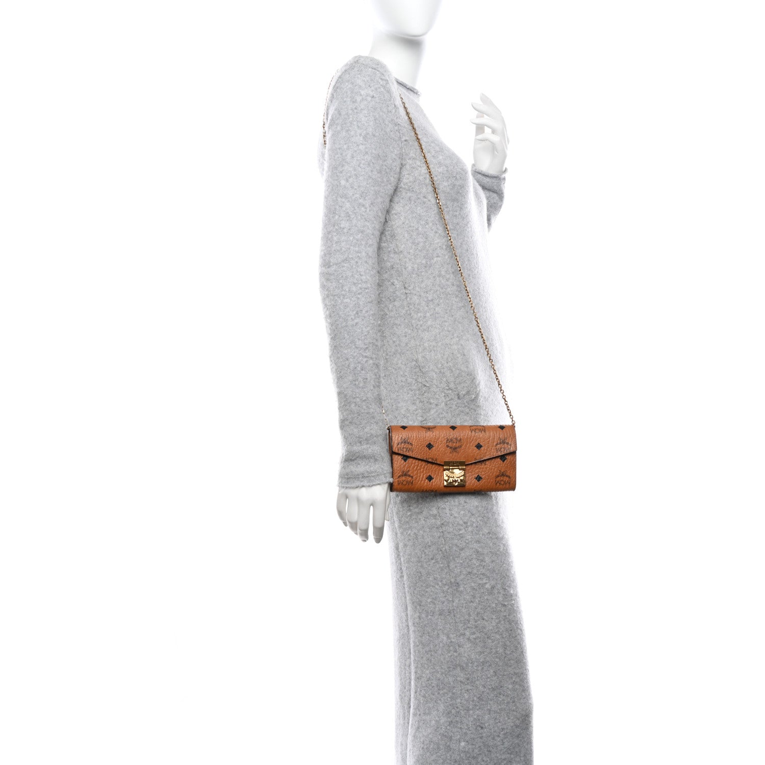 MCM Visetos Large Patricia Wallet On Chain Cognac 2 of 15