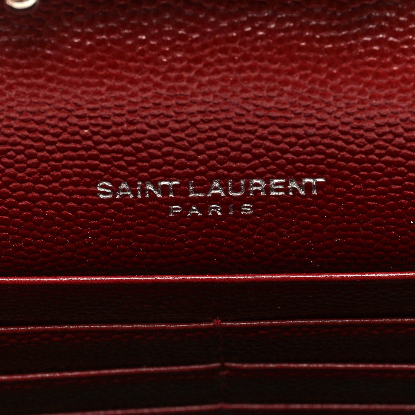 Grain De Poudre Matelasse Chevron Monogram Chain Wallet Palissandre