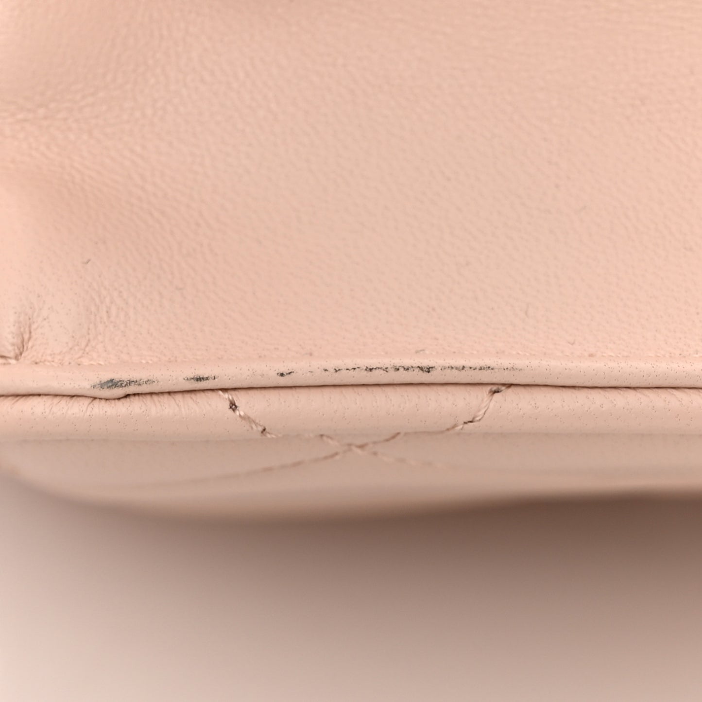Lambskin Resin Bi-Color Quilted Wallet On Chain WOC Light Beige