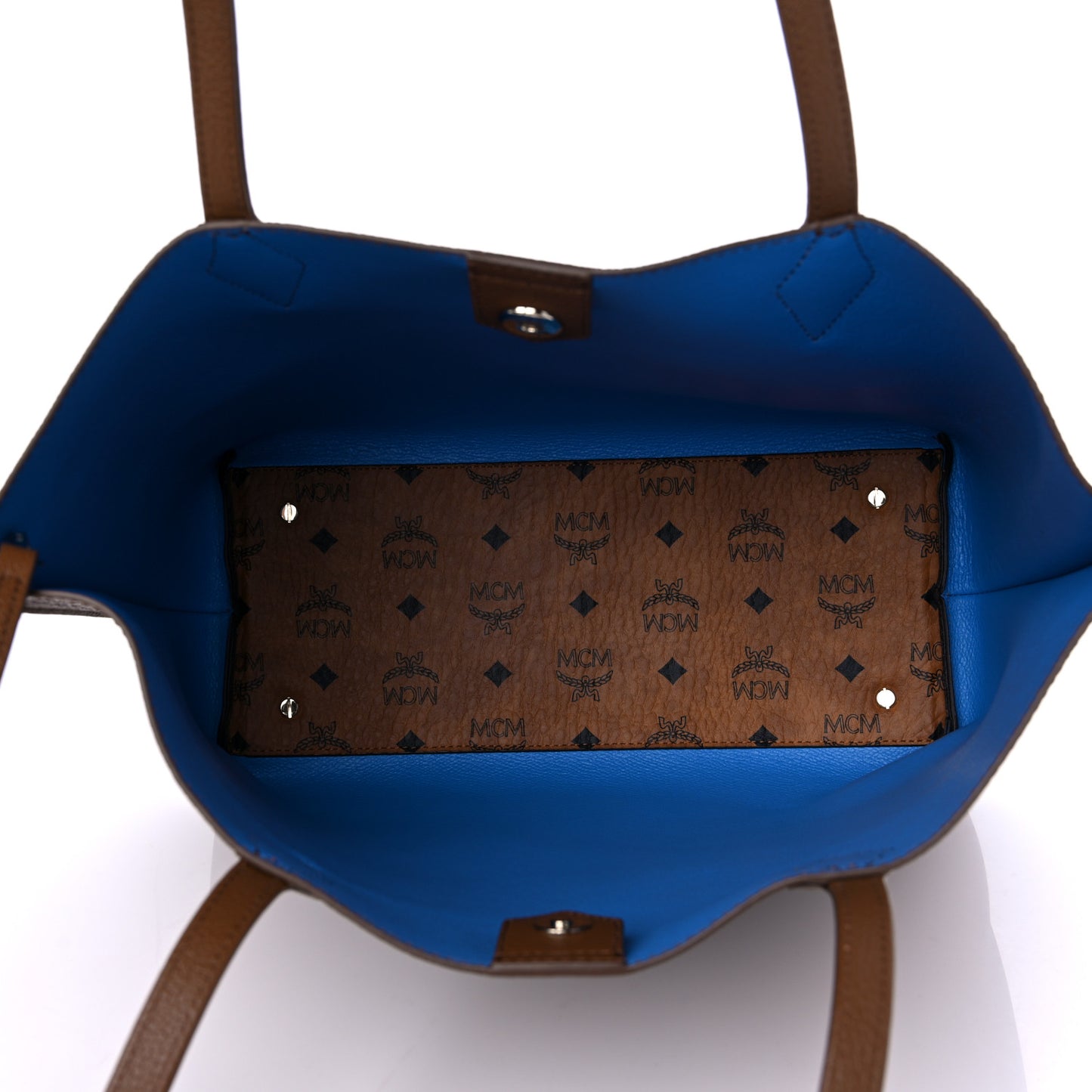 Grained Calfskin Medium Yris Shopper Tote Brown Cognac