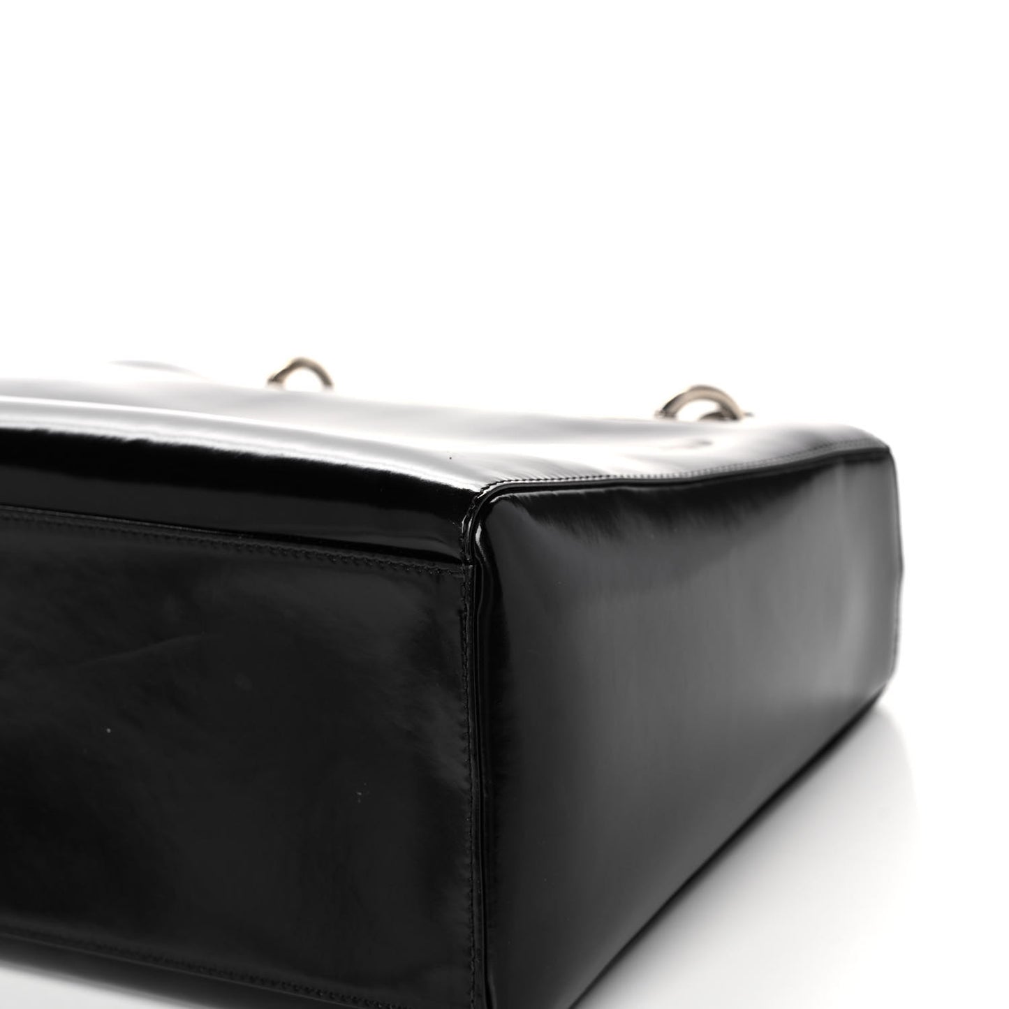 Glazed Calfskin Medium Lady Dior Black