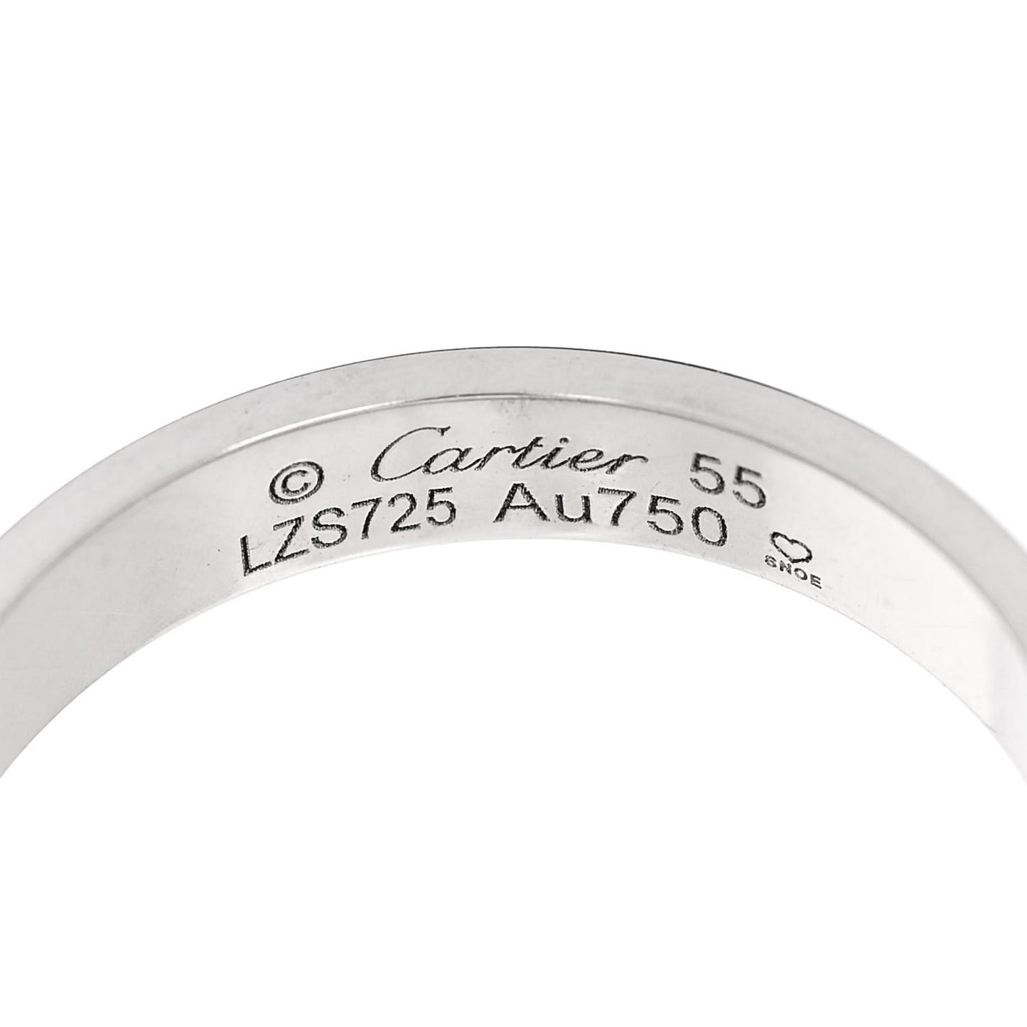 18K White Gold 3.5mm LOVE Wedding Band Ring 55 7.25