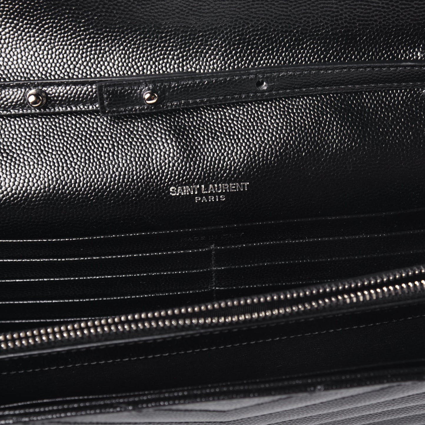 Grain De Poudre Matelasse Chevron Monogram Chain Wallet Black