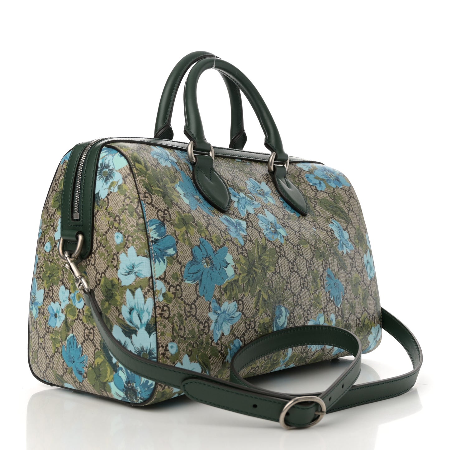 GG Supreme Monogram Bloom Butterfly Embroidered Medium Boston Green