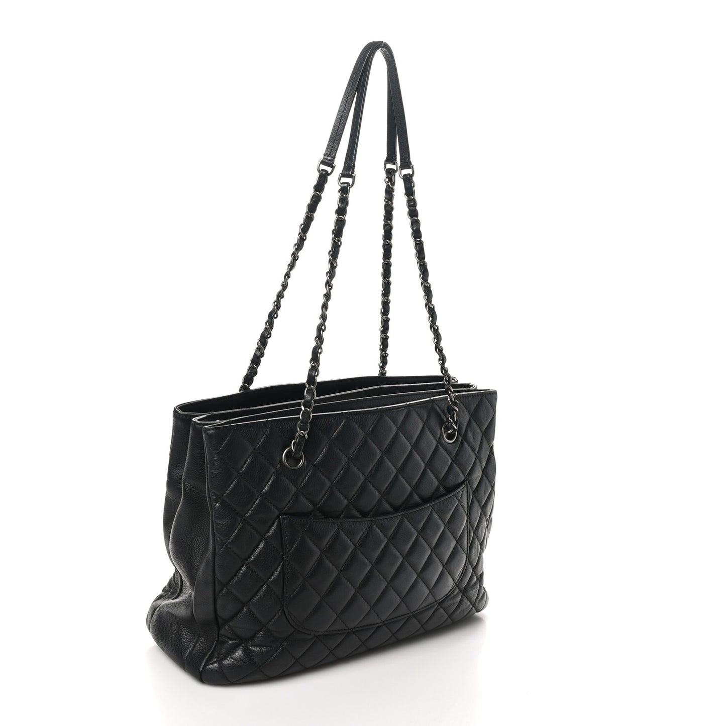 Caviar Quilted Urban Companion Shopping Tote Black