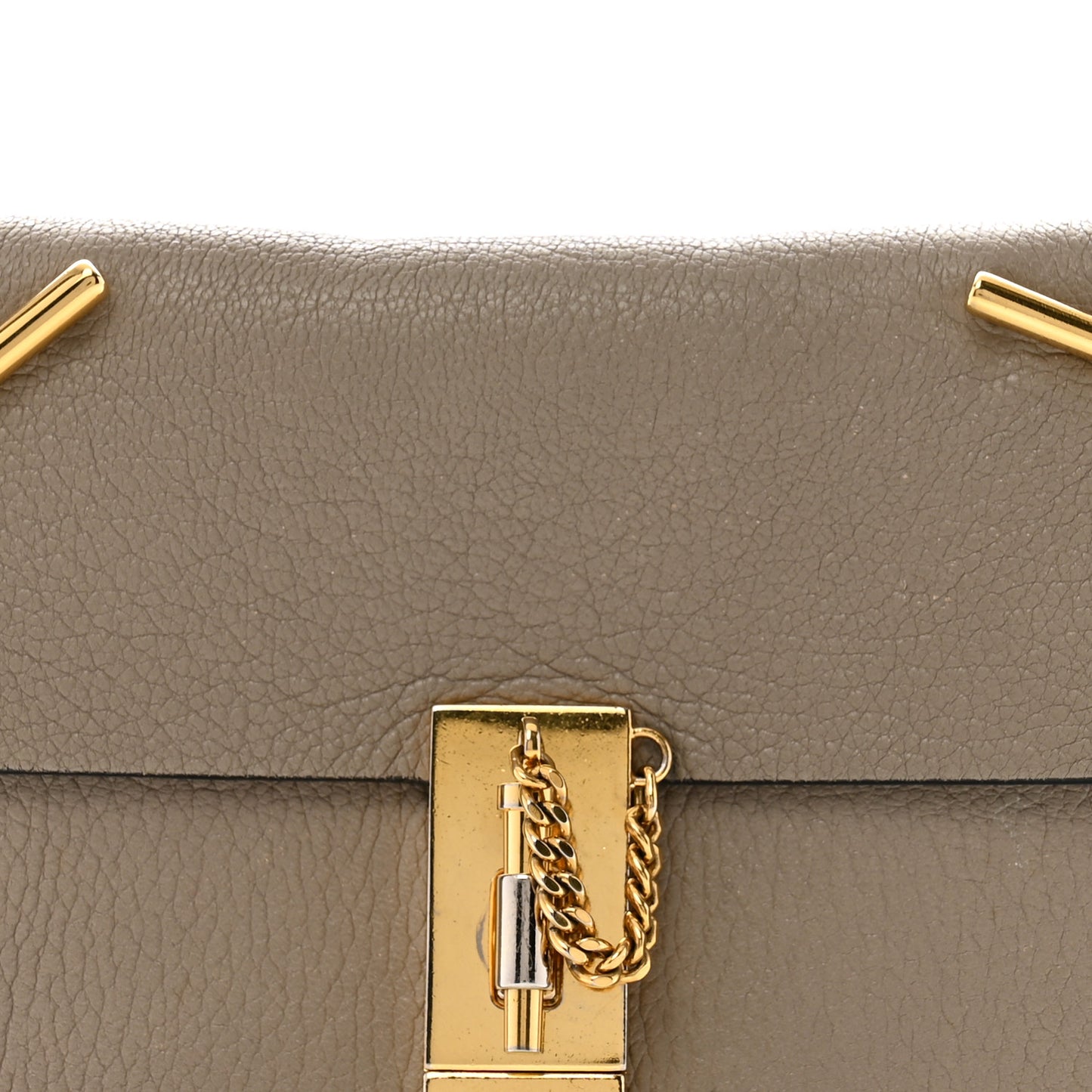 Grained Lambskin Mini Drew Shoulder Bag Motty Grey