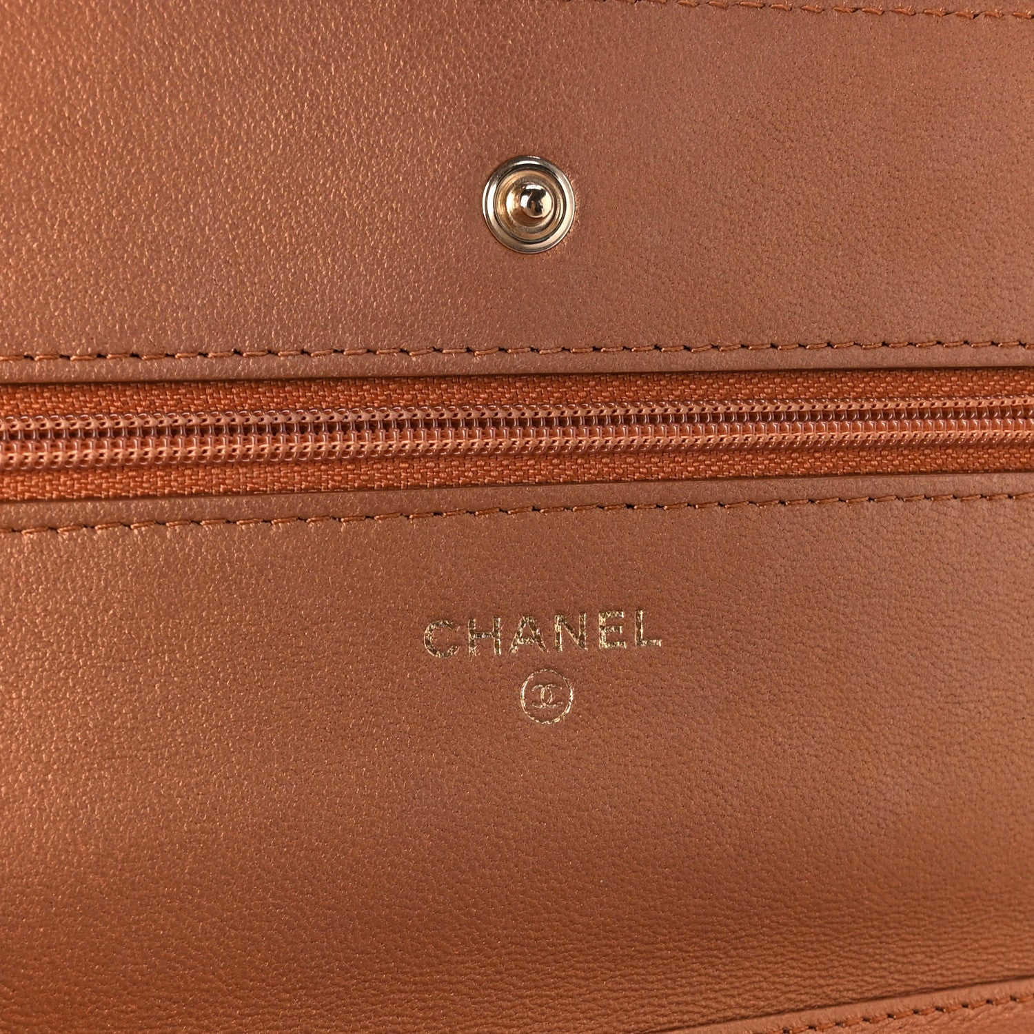 Chanel Metallic Lambskin Quilted Wallet On Chain WOC Golden 7 of 13