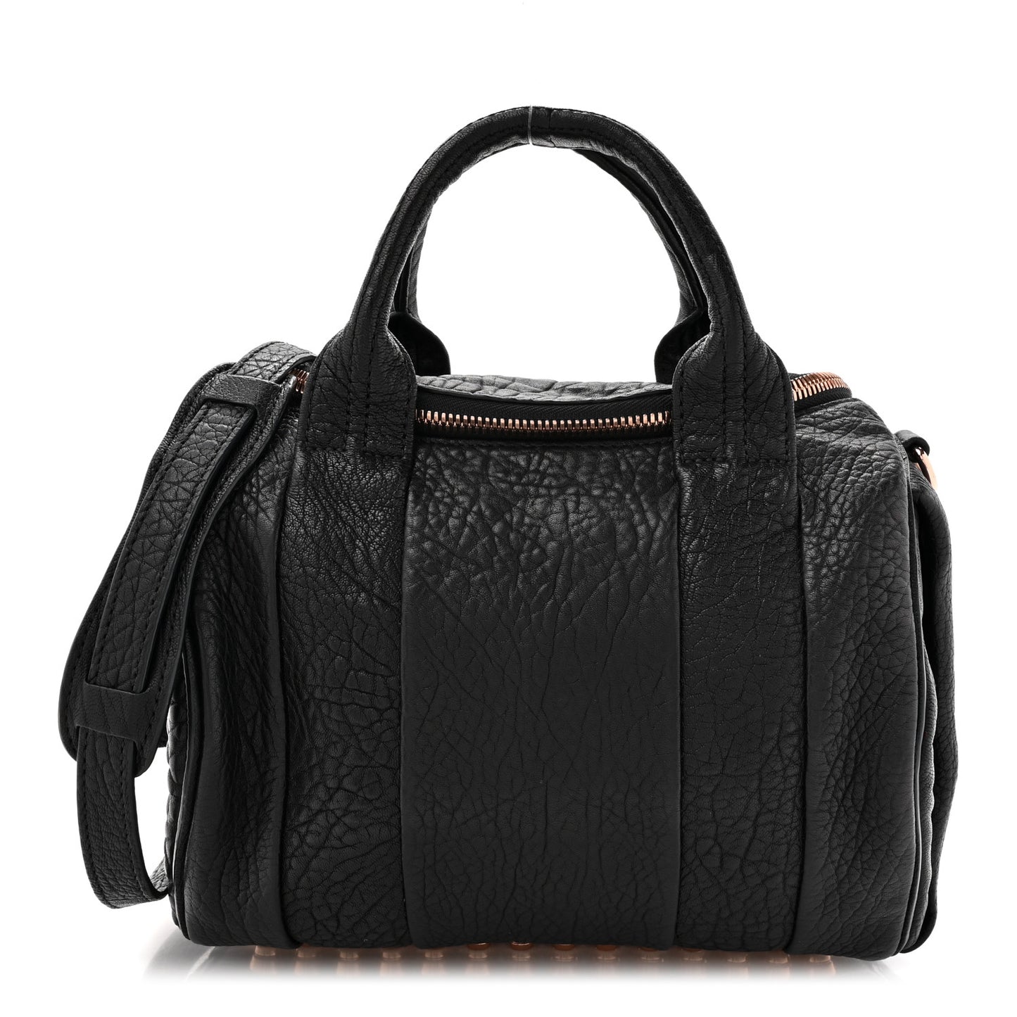 Pebbled Lambskin Rocco Black Rose Gold Hardware