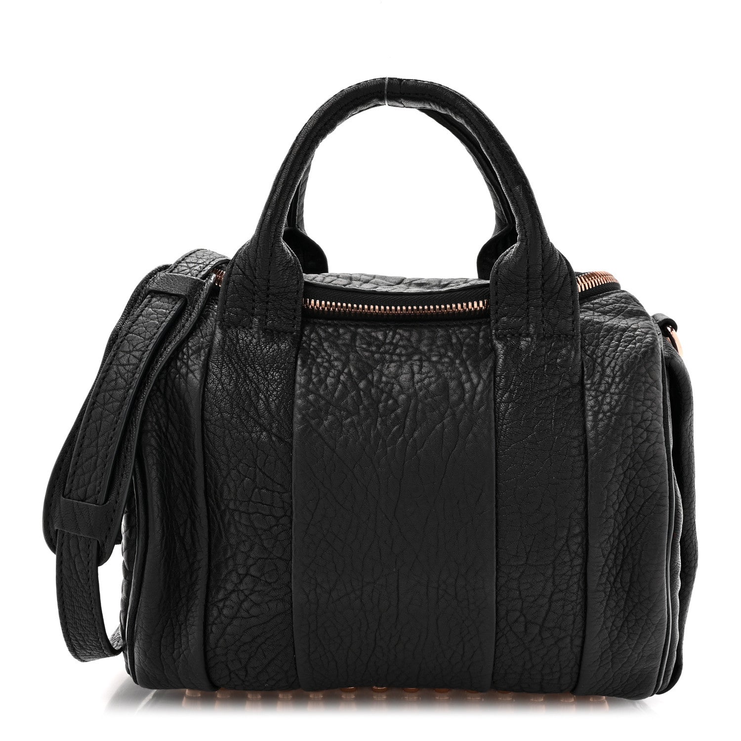 Alexander Wang Pebbled Lambskin Rocco Black Rose Gold Hardware 1 of 12