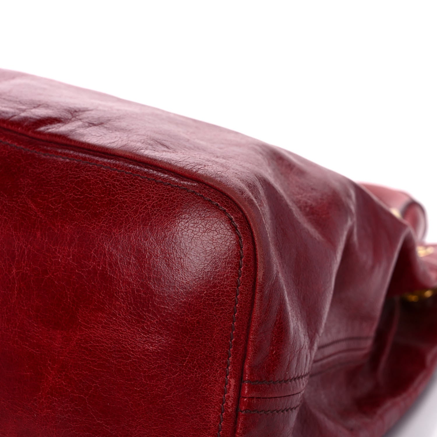 Prada Vitello Shine Tote Red 10 of 13