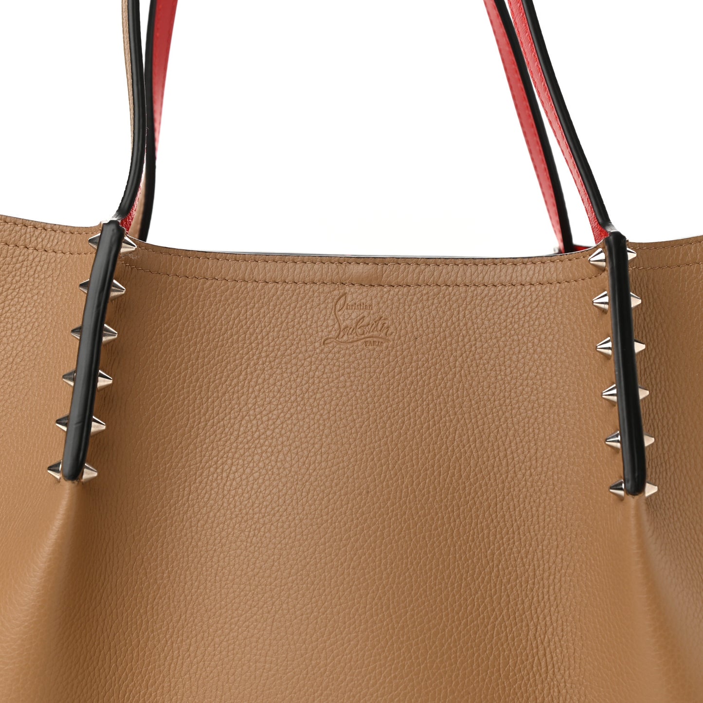 Calfskin Large Cabarock Spikes Tote Nude