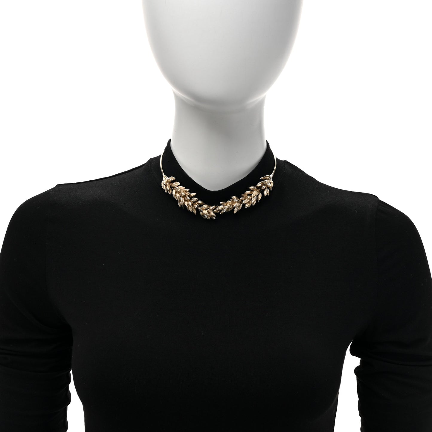 Crystal CC Sheath of Wheat Choker Necklace Gold