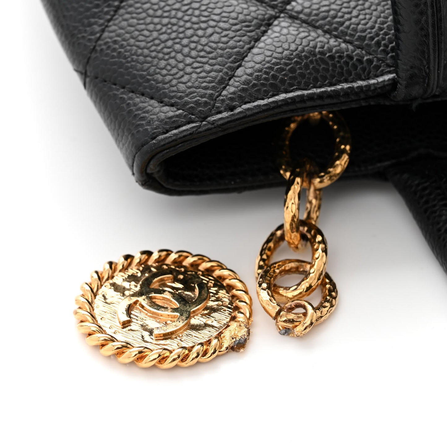 Caviar Quilted Medallion Tote Black