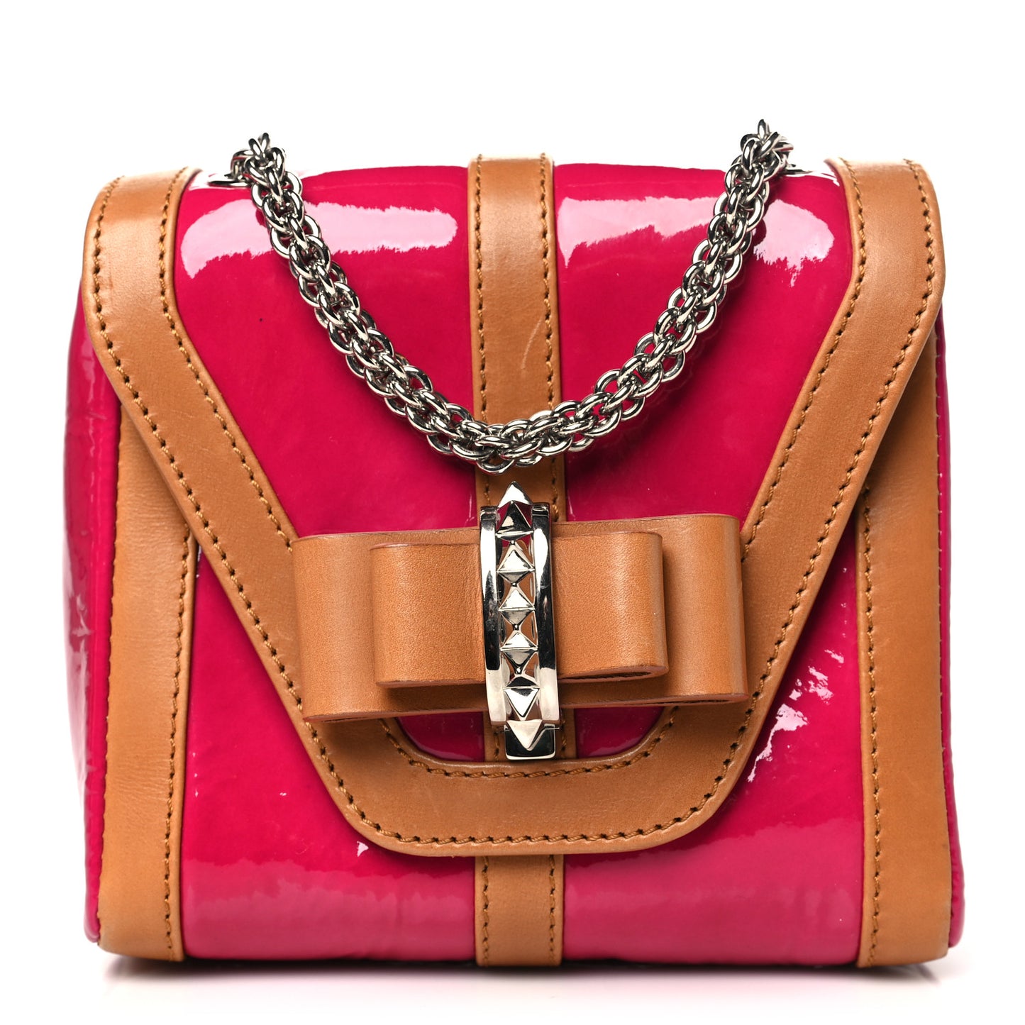 Patent Calfskin Sweety Charity Crossbody Bag Pink
