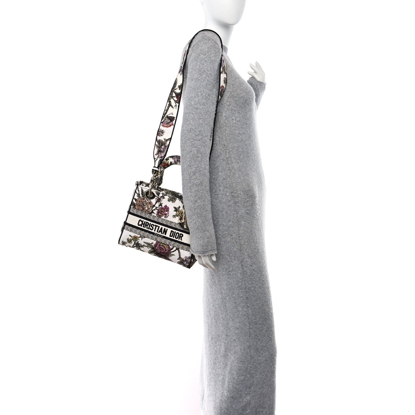 Canvas Embroidered Jardin Botanique Medium Lady D-Lite White Multicolor
