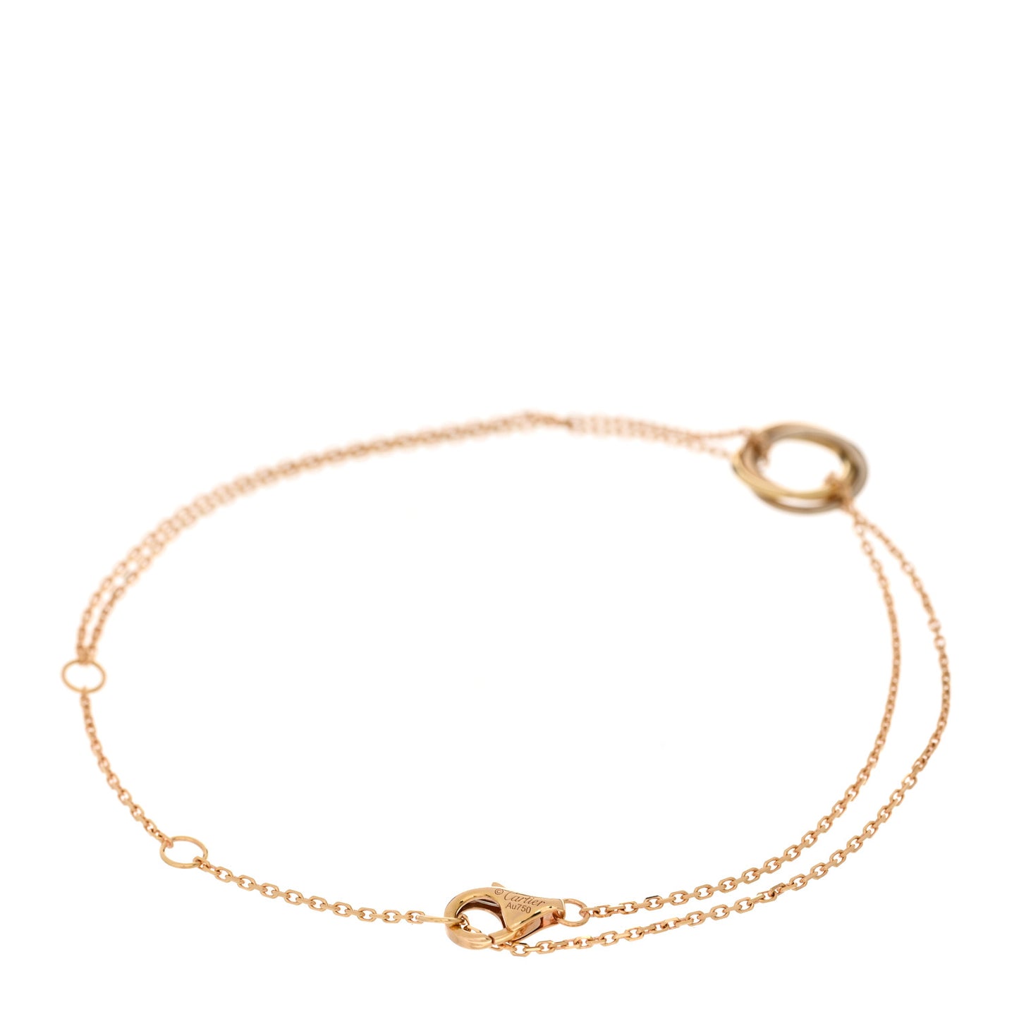 18K Pink Yellow White Gold Trinity Bracelet