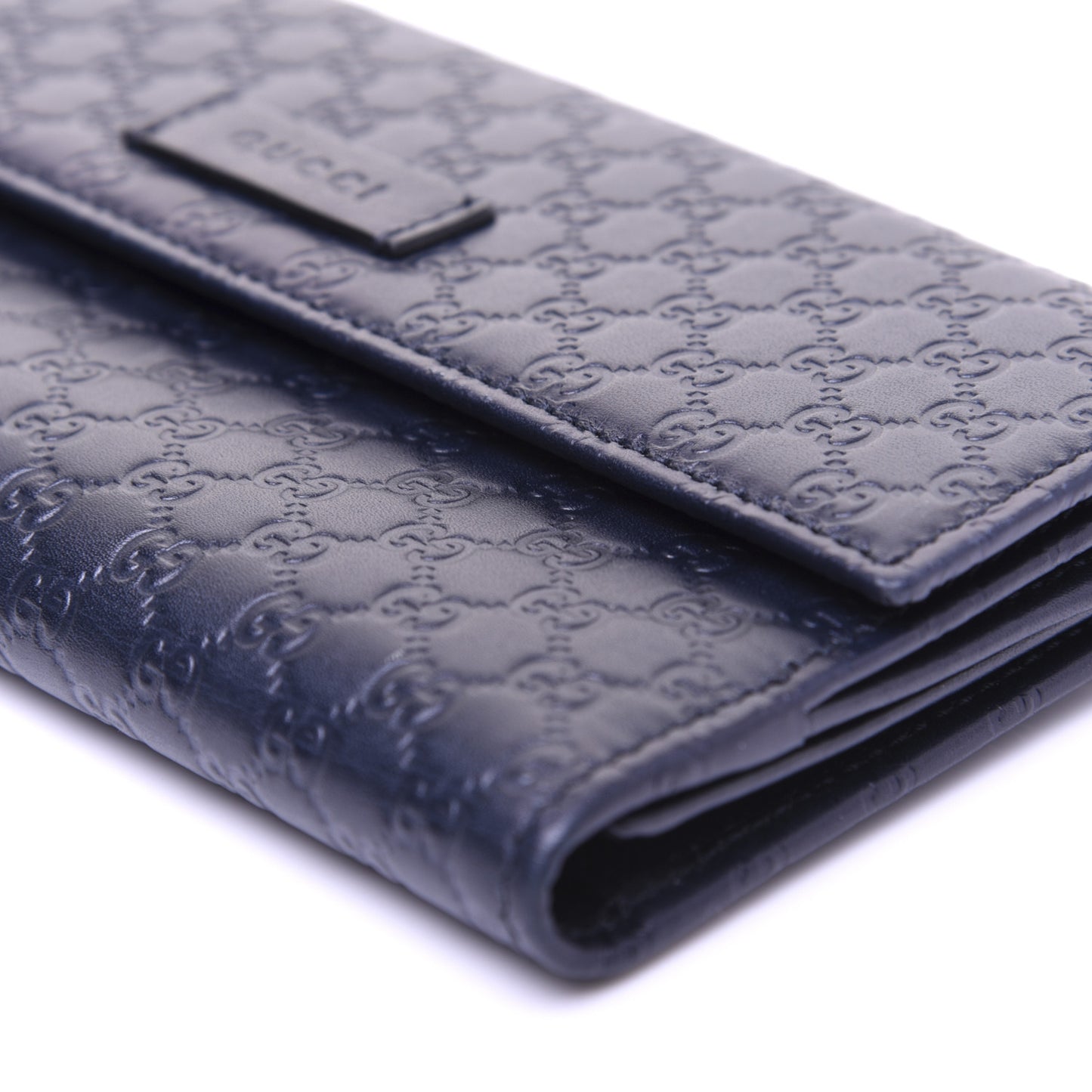 Microguccissima Continental Flap Wallet Navy