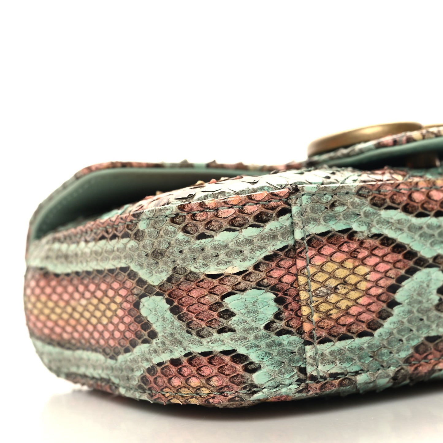 Snakeskin Matelasse GG Marmont Chain Belt Bag