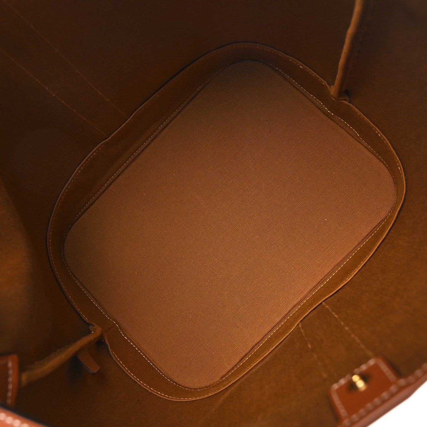 Triomphe Canvas Calfskin Medium Bucket Bag Tan